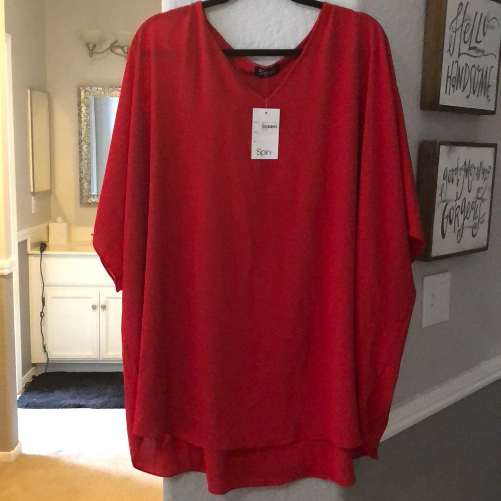 Oversized Red Blouse